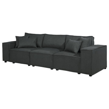 Annabel Sofa With Pillows, Dark Gray