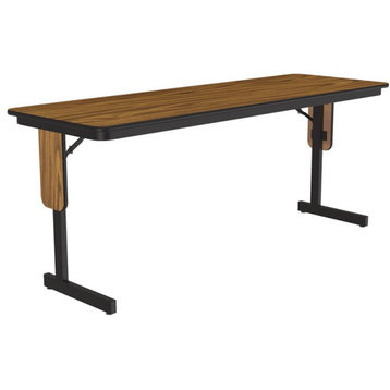 Correll 3/4" High Pressure Folding Seminar Table with Panel Leg in Medium Oak