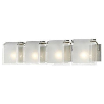 4-Light Vanity, Clear Beveled/Frosted