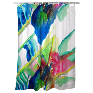 Betsy Drake Pink Palms Shower Curtain