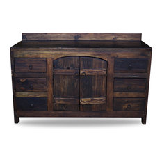 Old World Reclaimed Barnwood Vanity, Dark Walnut, 48"x20"x32", Vanity Only