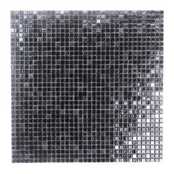 GBM Manufacturing/Abolos - Galaxy 12"x12" Glass Square Mosaic Tile,Iridescent Black - Mosaic Tile