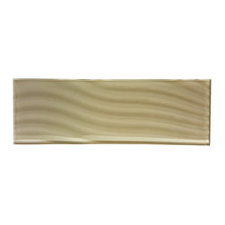 Abolos - Pacific 4 in x 12 in Textured Glass Subway Tile in Rye - Wall And Floor Tile