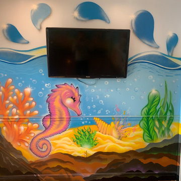 Ocean bottom Custom Spray paint mural