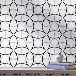 Moroccan Mosaic & Tile House - 8"x8" Sebta Handmade Cement Tile, Black/Gray, Set of 12 - Wall And Floor Tile