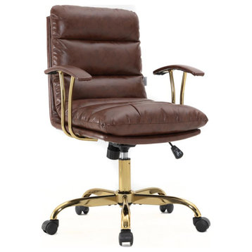 Leisuremod Regina Modern Padded Leather Adjustable Executive Office Chair...