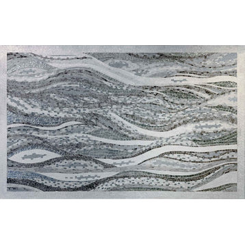 Black and White Waves - Modern Mosaic