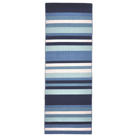 Sorrento Tribeca Indoor/Outdoor Rug, Water, 2'x8' Runner