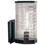 Norwell Lighting - Norwell Lighting 1176-MB-WAV Polygon - 12.63" One Light Outdoor Wall Mount - Unique outdoor fixture with six sided, wavy glass,Polygon 12.63" One L Matte Black Wavy Gla *UL: Suitable for wet locations Energy Star Qualified: n/a ADA Certified: n/a  *Number of Lights: Lamp: 1-*Wattage:60w T10 E26 Edison bulb(s) *Bulb Included:No *Bulb Type:T10 E26 Edison *Finish Type:Matte Black