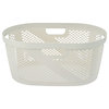 Superio Laundry Basket 50-Liter Elegant Dotted With Cutout Handles Bone