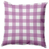 Gingham Plaid Accent Pillow, Orchid, 18"x18"