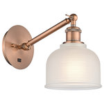 Innovations Lighting - Innovations 317-1W-AC-G411 1-Light Sconce, Antique Copper - Innovations 317-1W-AC-G411 1-Light Sconce Antique Copper. Collection: Ballston. Style: Industrial, Modern Contempo, Restoration-Vintage, Transitional. Metal Finish: Antique Copper. Metal Finish (Canopy/Backplate): Antique Copper. Material: Steel, Cast Brass, Glass. Dimension(in): 12. 25(H) x 5. 5(W) x 12. 75(Ext). Bulb: (1)60W Medium Base,Dimmable(Not Included). Maximum Wattage Per Socket: 100. Voltage: 120. Color Temperature (Kelvin): 2200. CRI: 99. 9. Lumens: 220. Glass Shade Description: White Dayton. Glass or Metal Shade Color: White. Shade Material: Glass. Glass Type: Frosted. Shade Shape: Dome. Shade Dimension(in): 5. 5(W) x 5. 5(H). Fitter Measurement (Glass Or Metal Shade Fitter Size): Neckless with a 2. 125 inch Hole. Backplate Dimension(in): 5. 3(Dia) x 0. 75(Depth). ADA Compliant: No. California Proposition 65 Warning Required: Yes. UL and ETL Certification: Damp Location.
