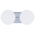 Besa Lighting - Besa Lighting 2WS-773807-LED-CR Ciro - 14.63" 10W 2 LED Bath Vanity - Ciro's low-profile round shape is handcrafted Opal glass. This modern wall light offers flexible design potential for a variety of bath/vanity decorating schemes. Mount horizontally or vertically. ADA-Compliant. Our Opal glass is a soft white cased glass that can suit any classic or modern decor. Opal has a very tranquil glow that is pleasing in appearance. The smooth satin finish on the clear outer layer is a result of an extensive etching process. This blown glass is handcrafted by a skilled artisan, utilizing century-old techniques passed down from generation to generation. The vanity fixture is equipped with plated steel square lamp holders mounted to linear rectangular tubing, and a low profile square canopy cover. These stylish and functional luminaries are offered in a beautiful Chrome finish.  Mounting Direction: Horizontal/Vertical  Shade Included: TRUE  Dimable: TRUE  Color Temperature:   Lumens: 450  CRI: +  Rated Life: 25000 HoursCiro 14.63" 10W 2 LED Bath Vanity Chrome Opal Matte GlassUL: Suitable for damp locations, *Energy Star Qualified: n/a  *ADA Certified: YES *Number of Lights: Lamp: 2-*Wattage:5w LED bulb(s) *Bulb Included:Yes *Bulb Type:LED *Finish Type:Chrome