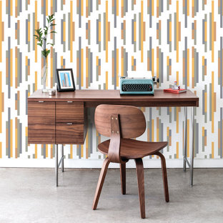 Design ideas for a modern home office and library in New York.