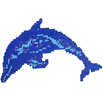 Dolphin Glass Mosaic, 39" X 24"