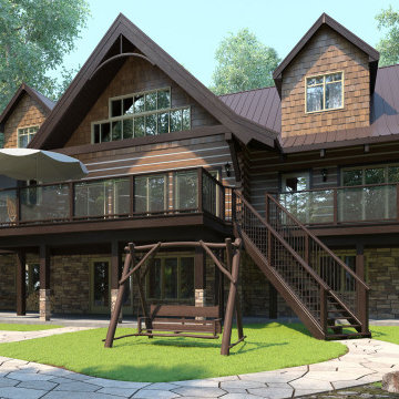 Log Home "Lot-5" in Canada, 3D Visualization.