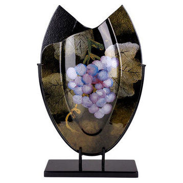 Abstract Grapes Oval Vase