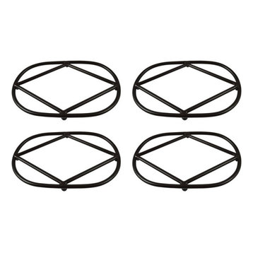 Black Metal 12 Inch Oval Trivet Made Of Metal In A Rustic Finish Rustic
