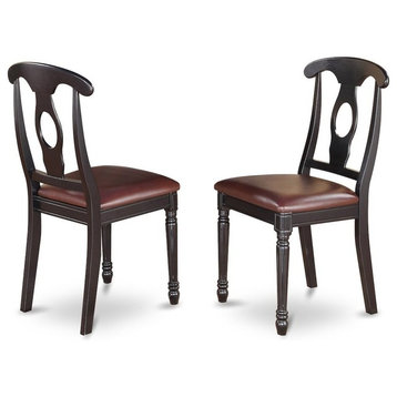Kenley Nappoleon, Styled Dining Room Chair With Faux Leather Seat, Set of 2
