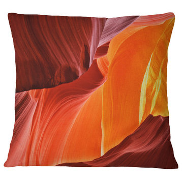 Midday in Antelope Canyon Landscape Photo Throw Pillow, 16"x16"