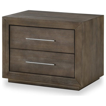 Modus Melbourne 2 Drawer Nightstand with USB in Dark Pine