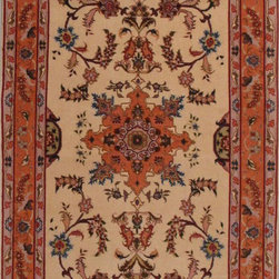 Persian Tabriz runner 2'8 X 7'3 - Area Rugs