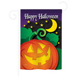 Breeze Decor - Halloween Halloween Night 2-Sided Impression Garden Flag - Size: 13 Inches By 18.5 Inches - With A 3" Pole Sleeve. All Weather Resistant Pro Guard Polyester Soft to the Touch Material. Designed to Hang Vertically. Double Sided - Reads Correctly on Both Sides. Original Artwork Licensed by Breeze Decor. Eco Friendly Procedures. Proudly Produced in the United States of America. Pole Not Included.