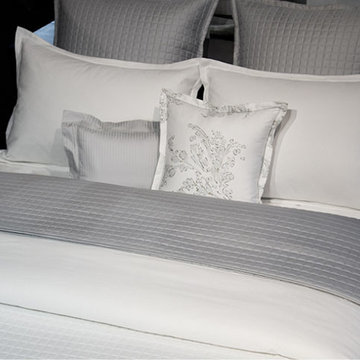 Savoy Box Quilt Italian Cotton Satin Bedding