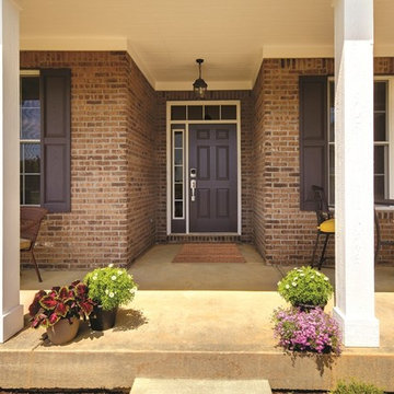 Traditional Entry Accessorized with Schlage Camelot Style Touchscreen Deadbolt