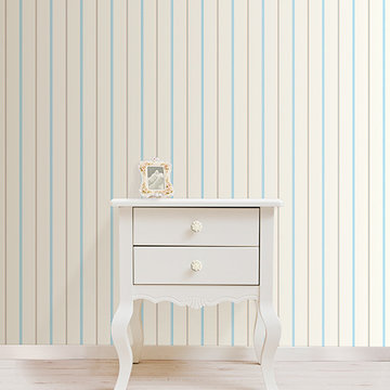 Little Tailor Pinstripe Orange Wallpaper