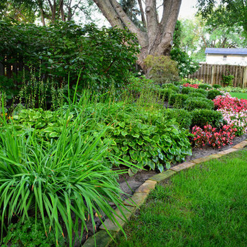 Shady Backyard Sanctuary Natural Stone Edging