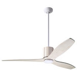 The Modern Fan Co. - LeatherLuxe Fan, White/Ivory, 54" Whitewash Blade, Wall/Remote Control - From The Modern Fan Co., the original and premier source for contemporary ceiling fan design: the LeatherLuxe DC Ceiling Fan in Gloss White and Ivory Leather with Whitewash Blades and choice of control option.