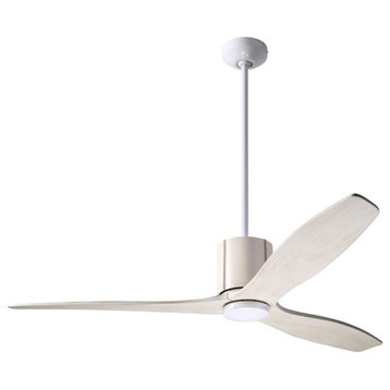 LeatherLuxe Fan, White/Ivory, 54" Whitewash Blade, Wall/Remote Control