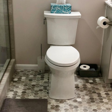Beautiful Bathroom Remodel-Koch Bristol Painted Oyster Cambria Berwyn Quartz