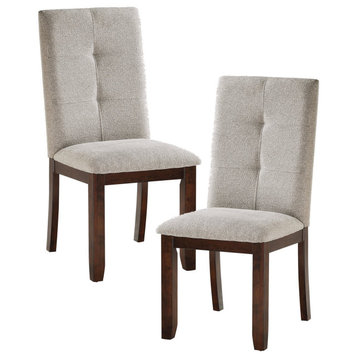 Set of 2 Dining Chair, Comfortable Foam Seat With High Backrest,  Moonstone