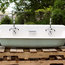 Large 48" Kohler Farm Sink Cast Iron Porcelain Trough Sink Package Green Blue
