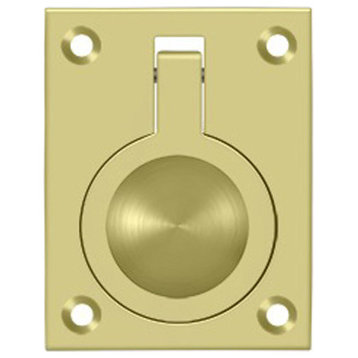 FRP25U3 Flush Ring Pull, 2-1/2" x 1 7/8" , Bright Brass