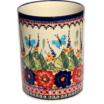 Polish Pottery Utensil Jar, Pattern Number: 149ar