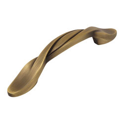 Cosmas - Cosmas 9009BAB Brushed Antique Brass Twist Cabinet Pull - Cabinet And Drawer Handle Pulls
