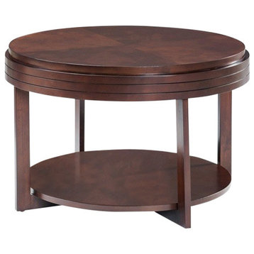 Leick Favorite Finds Round Wood Coffee Table in Chocolate Cherry