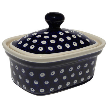 Polish Pottery Butter Tub, Pattern Number: 42