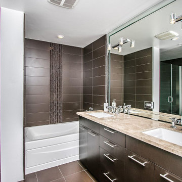 Chocolate Tiled Bathroom Makeover in Beverly Hills, CA