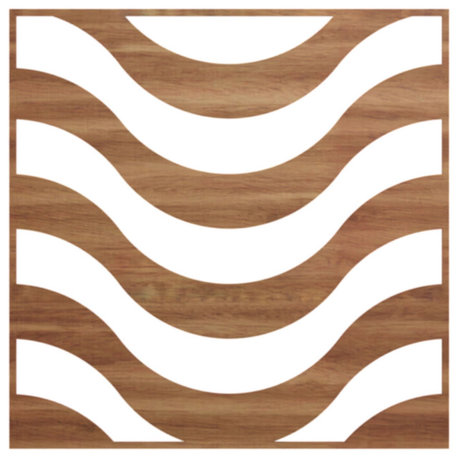 Large Parker Decorative Fretwork Wood Wall Panels, Walnut