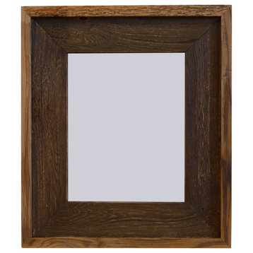 Brown Barnwood Picture Frame, Lighthouse Brown Wash Rustic Frame, 11"x16"