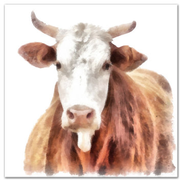Painterly Dairy Cow 30x30 Canvas Wall Art