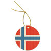 Svalbard Flag Distressed Wood Design Round Porcelain Christmas Ornament