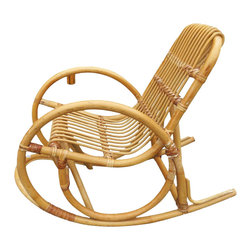 Restored Rare Snake Arm Rattan Children's Rocking Chair - Rocking Chairs