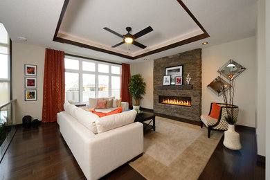 Inspiration for a transitional living room remodel in Edmonton