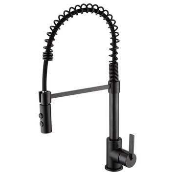 Luxier KTS22-T Single-Handle Pull-Down Sprayer Kitchen Faucet, Oil Rubbed Bronze