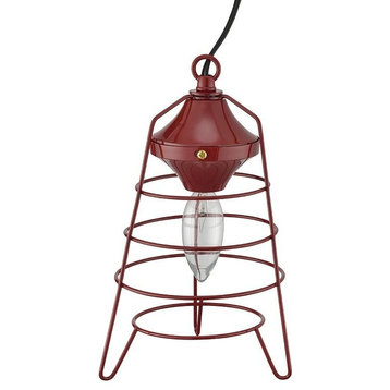 9.5" Red Camp Lantern Table Lamp